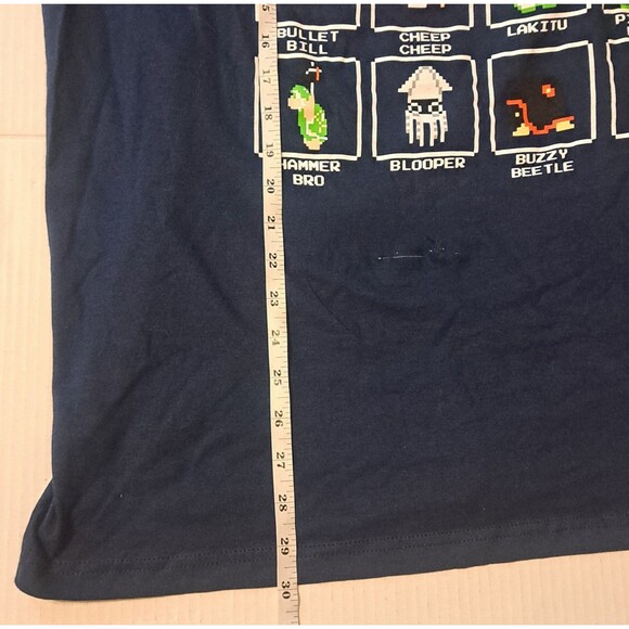 Super Mario Size 2XL T-Shirt Graphic Print Navy Blue Characters Luigi Peach Toad - Picture 6 of 6